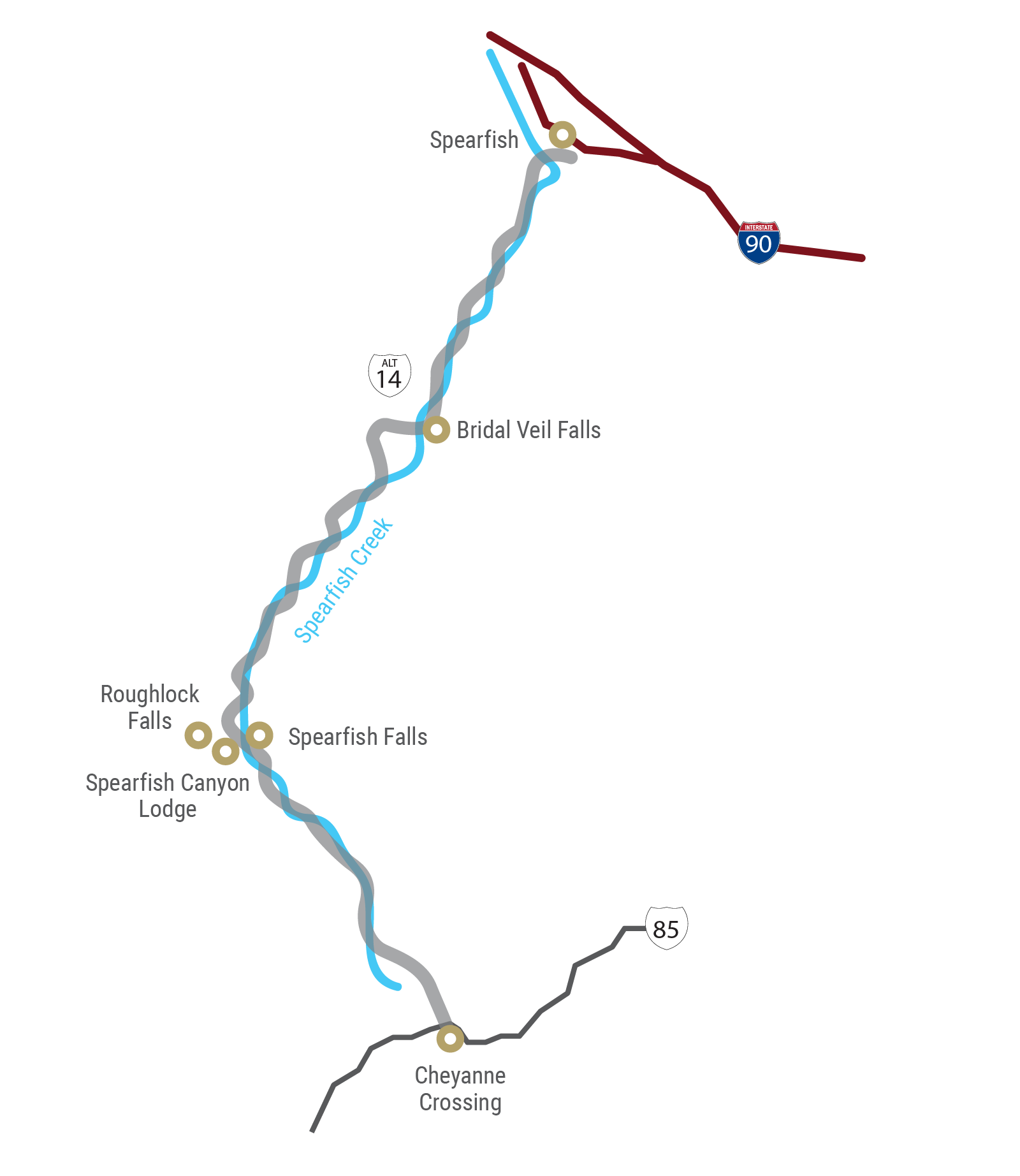 Spearfish Canyon State and National Forest Service Scenic Byway Travel South Dakota